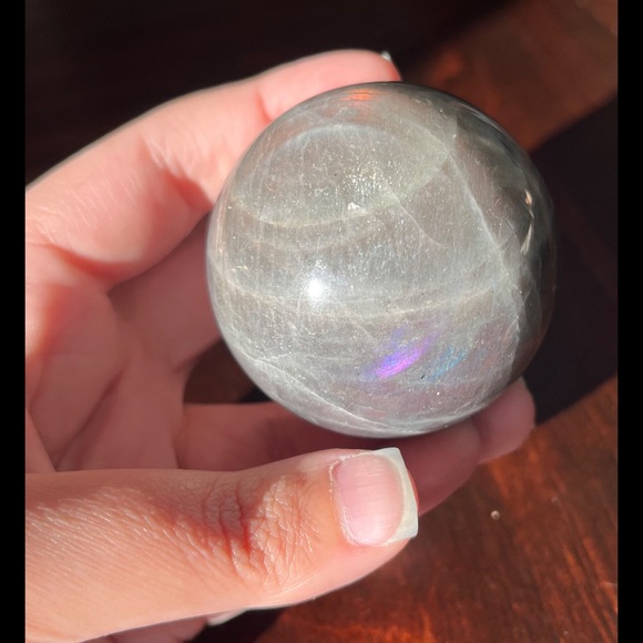 Labradorite Sphere w/ Acrylic Stand - Picture 9 of 10